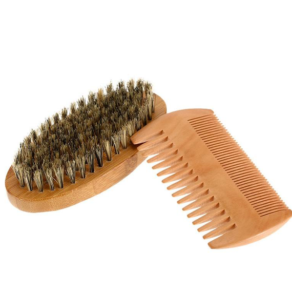 Boar Hair Bristle Beard Brush Shaving Comb